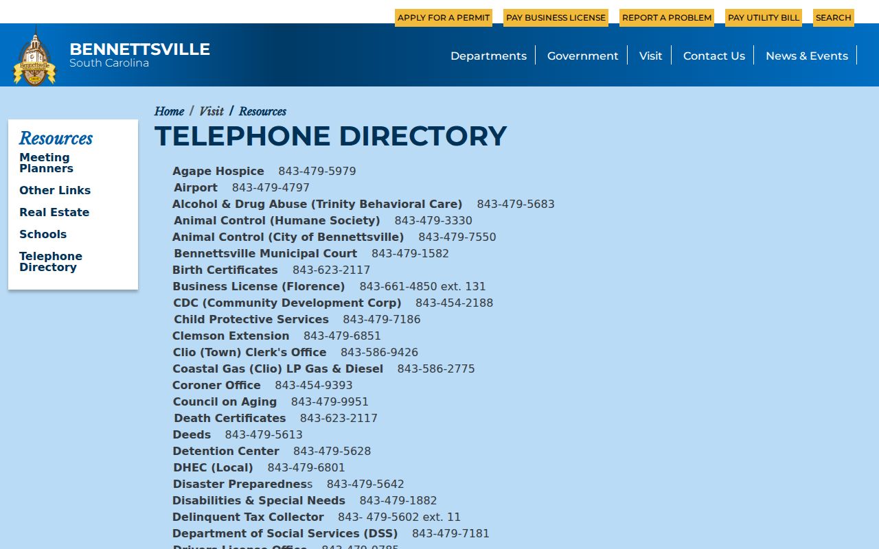 Marlboro County Bennettsville warrant records, local police and municipal contact directory